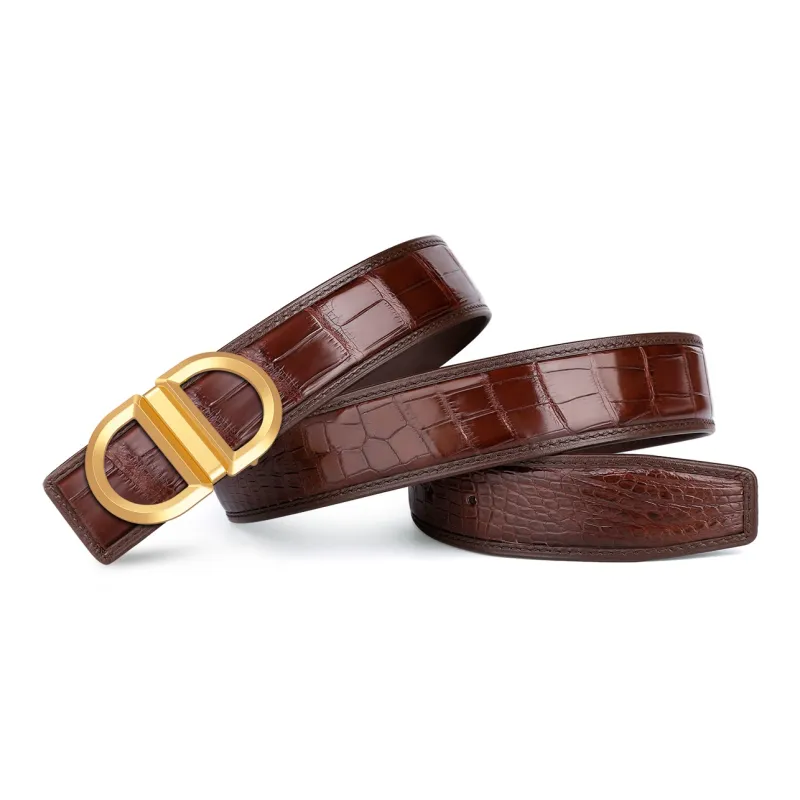 CATELLES Crocodile Leather Belts Men's 3.5cm-8