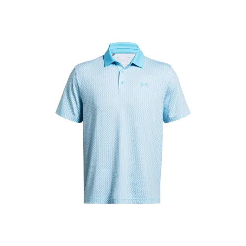 Under Armour UA Playoff Polo Shirt Men's Pink Blue