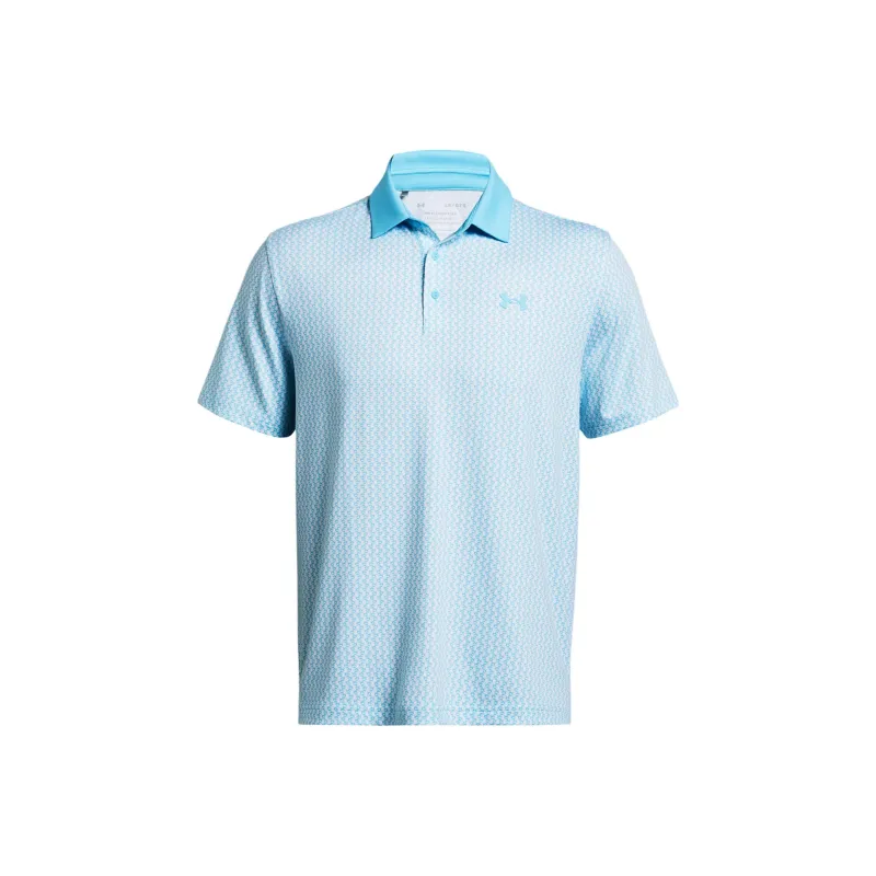 Under Armour UA Playoff Polo Shirt Men's Pink Blue-0