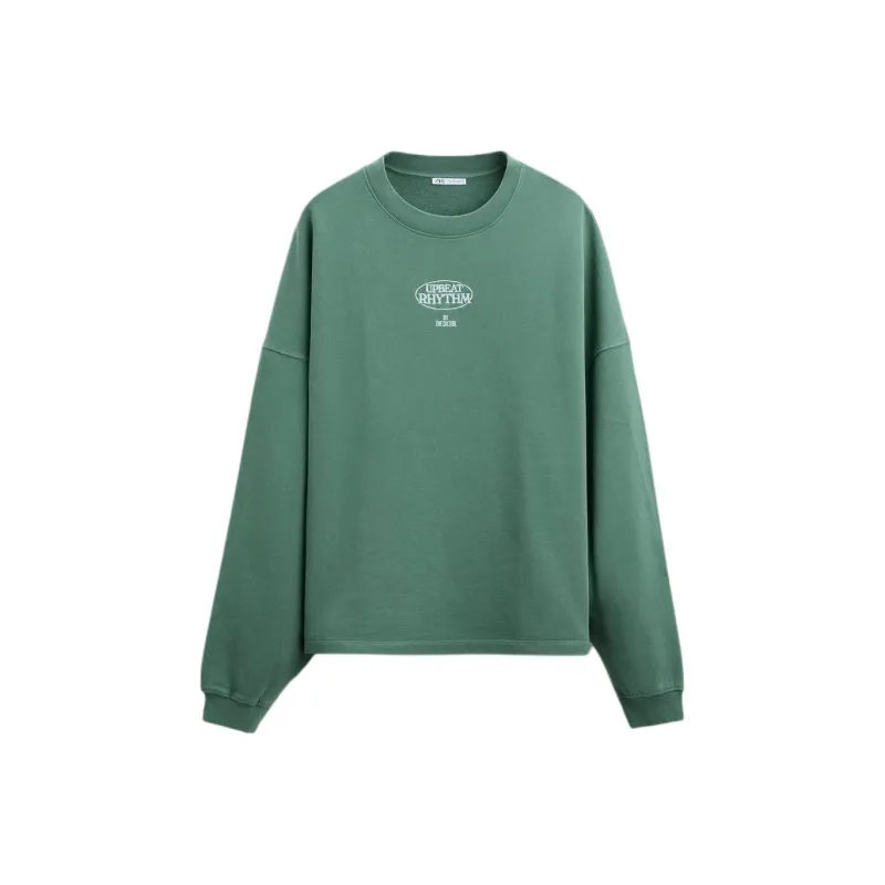 ZARA Sweatshirt Men's Washed Green-0