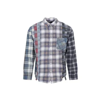 Needles Flannel Shirt Ribbon Wide Reflection Shirt