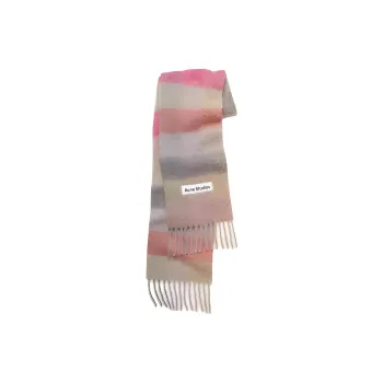 Acne Studios Logo Patch Checked Scarf