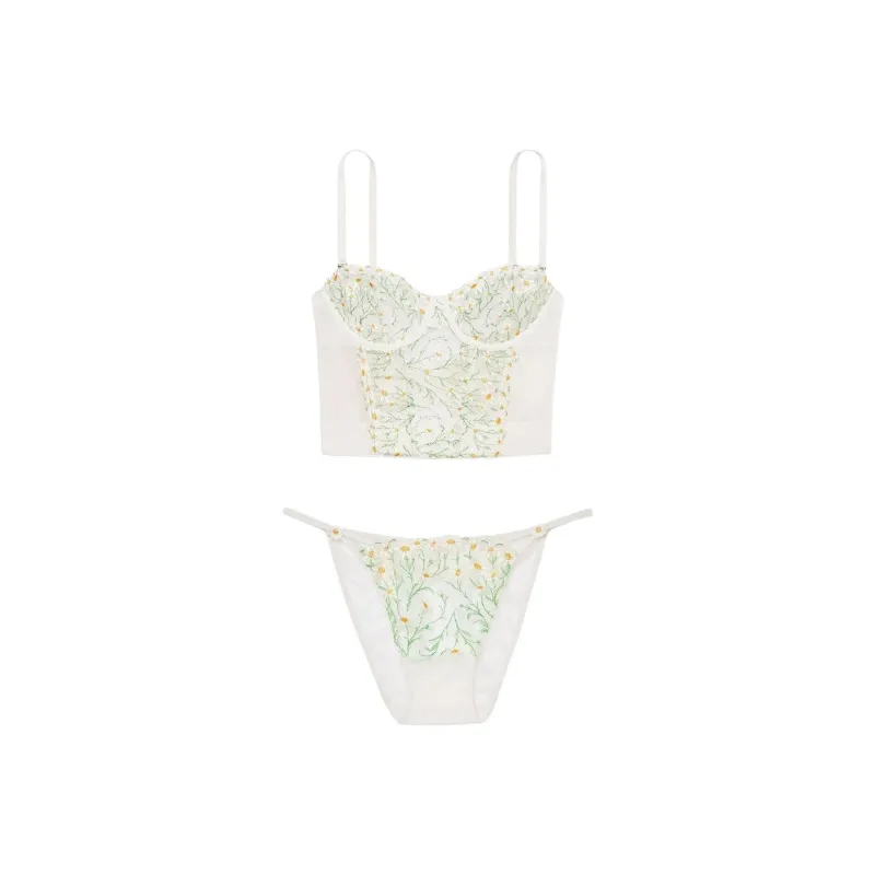 Victoria's Secret Underwear Set Women's White Floral-0