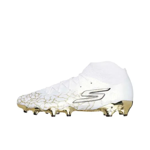Skechers FG Rubber Long Studs Soccer Shoes Men's White Gold