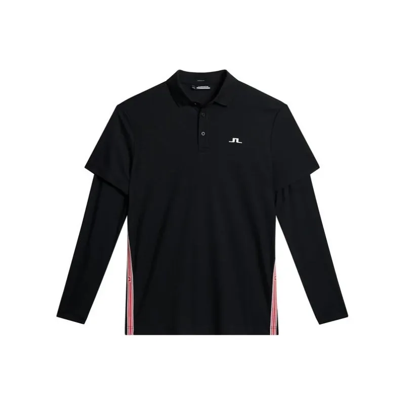 J.Lindeberg Liam Regular Fit Ls Polo Shirt Men's Black-0