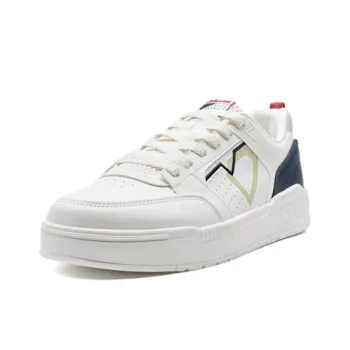 XTEP Innovation Coverage Slip Resistant And Abrasion Resistant Low Top Skateboard Shoes Men's White Blue