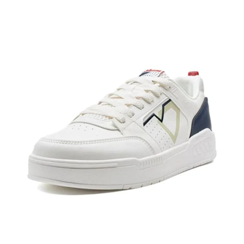 XTEP Innovation Coverage Slip Resistant And Abrasion Resistant Low Top Skateboard Shoes Men's White Blue-0