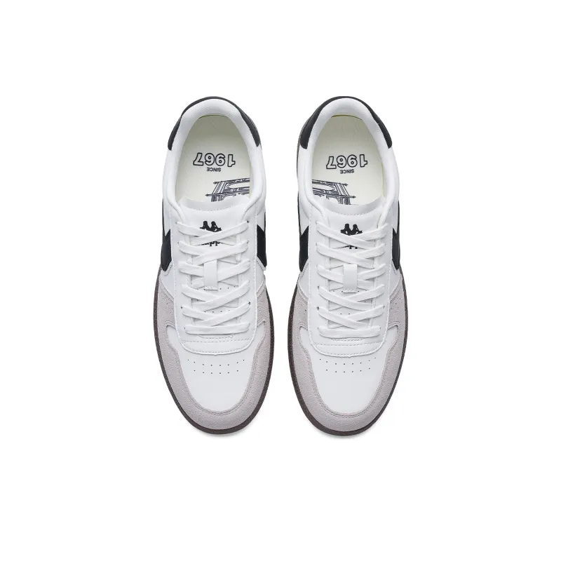 Kappa Back to Back Anti Slip Wear Resistant Low Top Skateboard Shoes Unisex Classic White Black-3