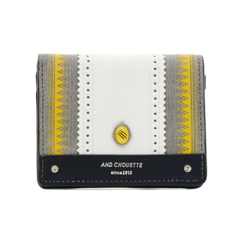 Disney Synthetic Leather Wallet Mini Unisex Yellow & White & Black-0