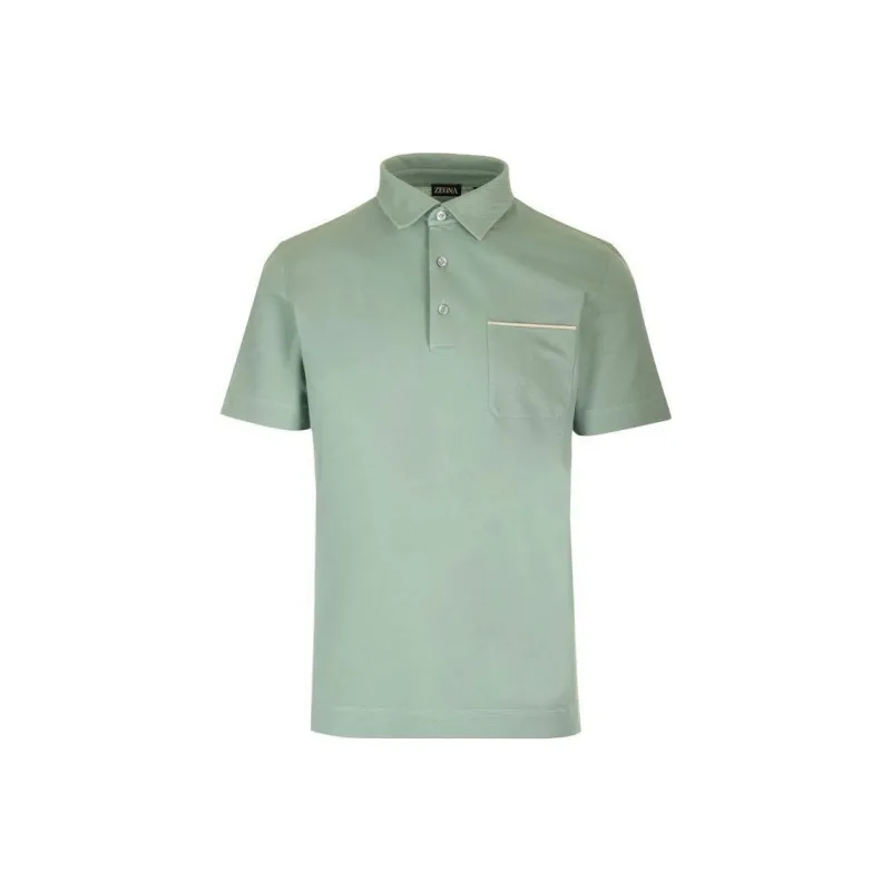 Ermenegildo Zegna Short Sleeved Button Detailed Polo Shirt-0