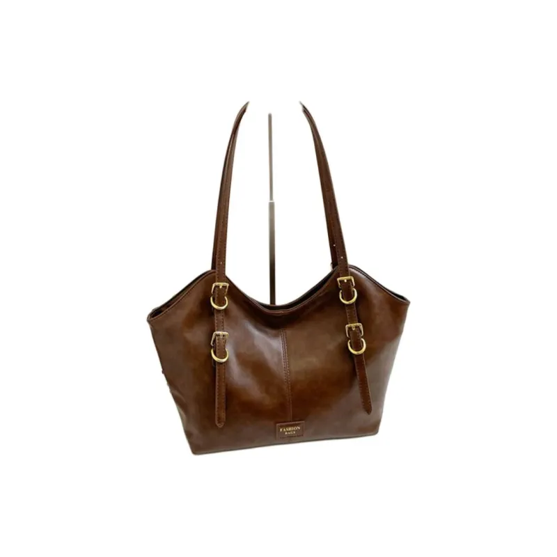 SUN EARTH &U PU Tote Bag, Shopping Bag, Shoulder Bag Women's Black/Brown/Coffee/Ecru-3