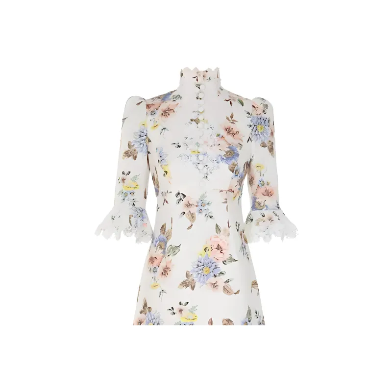 Zimmermann Short Sleeved Dress Women's White-3
