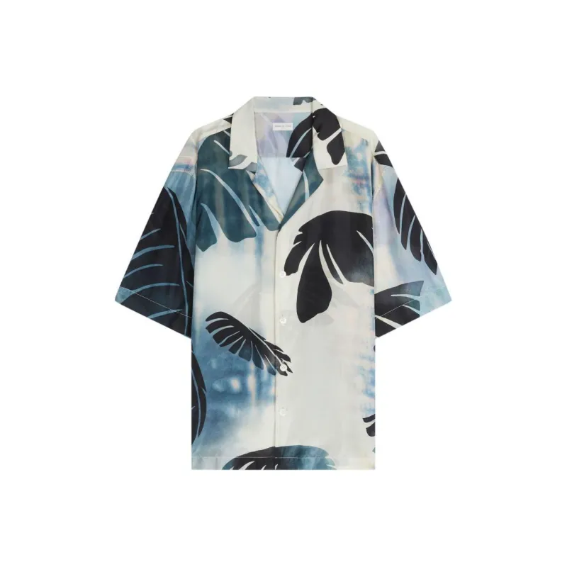 DRIES VAN NOTEN Palm printed Silk Shirt-0