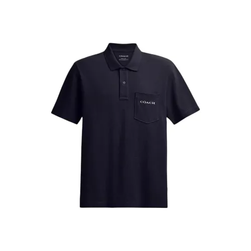COACH SS25 Polo Shirt Men's Marine Blue
