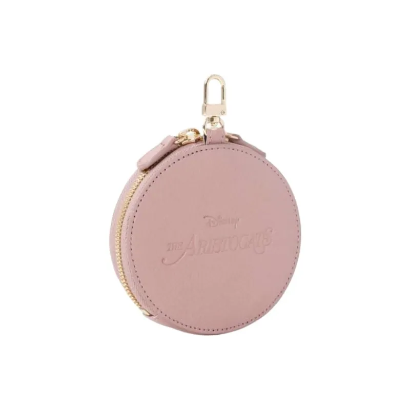 Disney Cow Leather Coin Purse Women's Pink-1