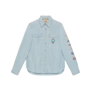 GUCCI Shirts Men Blue