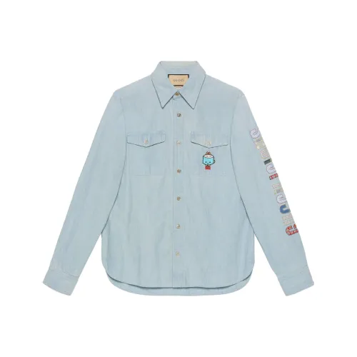 GUCCI Shirts Men Blue