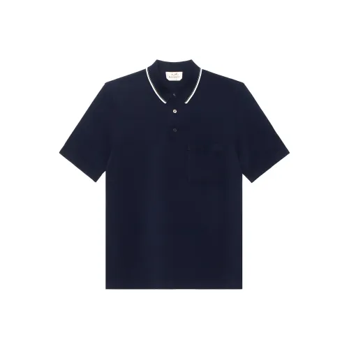 HERMES Polo Shirts Men Navy