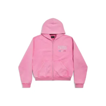 Balenciaga FW24 Sweatshirt Slim Fit Unisex Off White Pink
