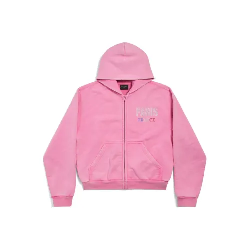 Balenciaga FW24 Sweatshirt Slim Fit Unisex Off White Pink
