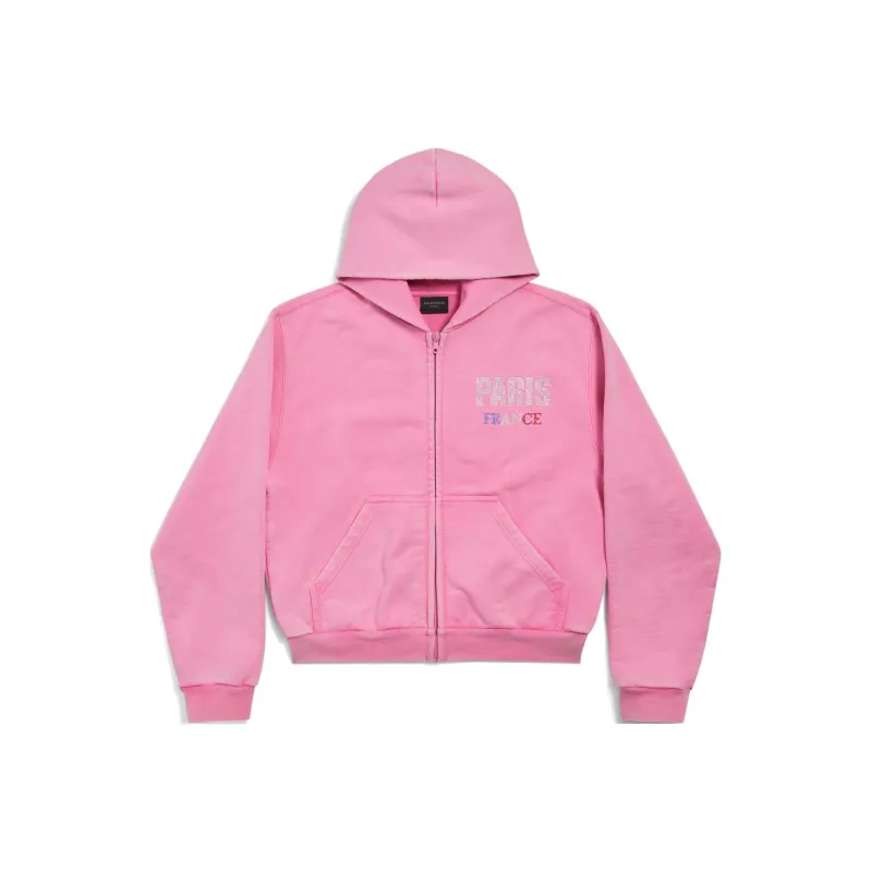 Balenciaga FW24 Sweatshirt Slim Fit Unisex Off-White Pink-0