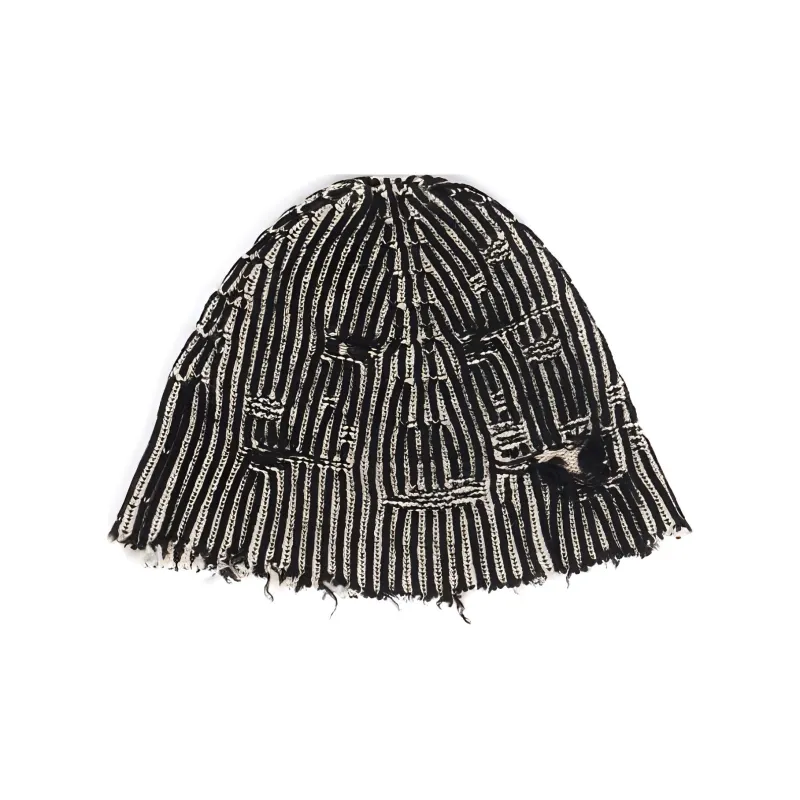 MM6 Maison Margiela Distressed-effect Ribbed Beanie-2