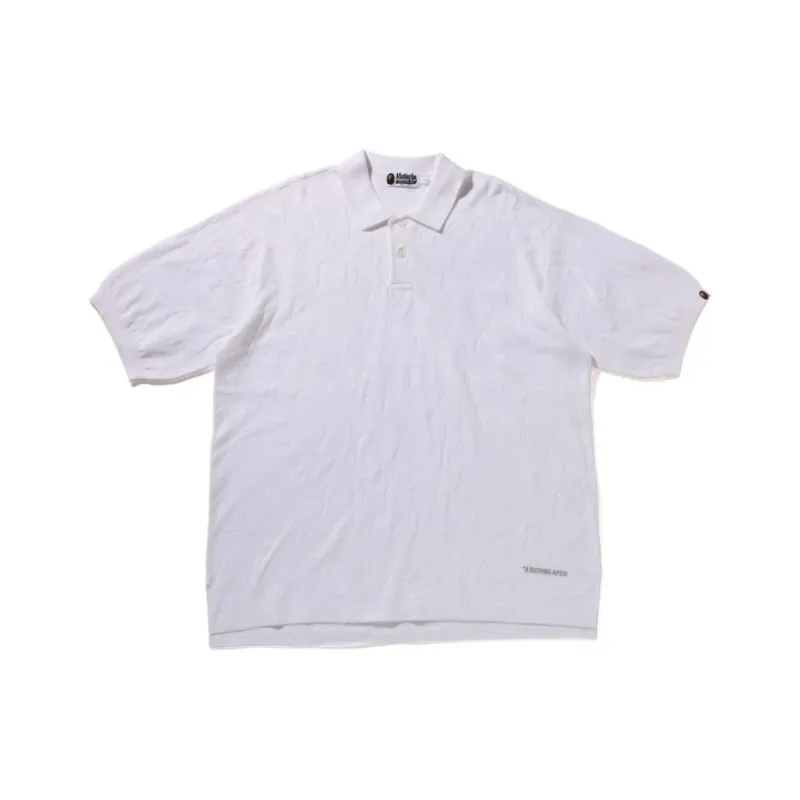 Bape Solid Camo Jacquard Relax Fit Polo Shirt-2