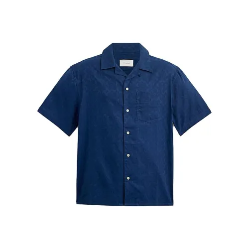 COACH Shirts Men Navy Blue
