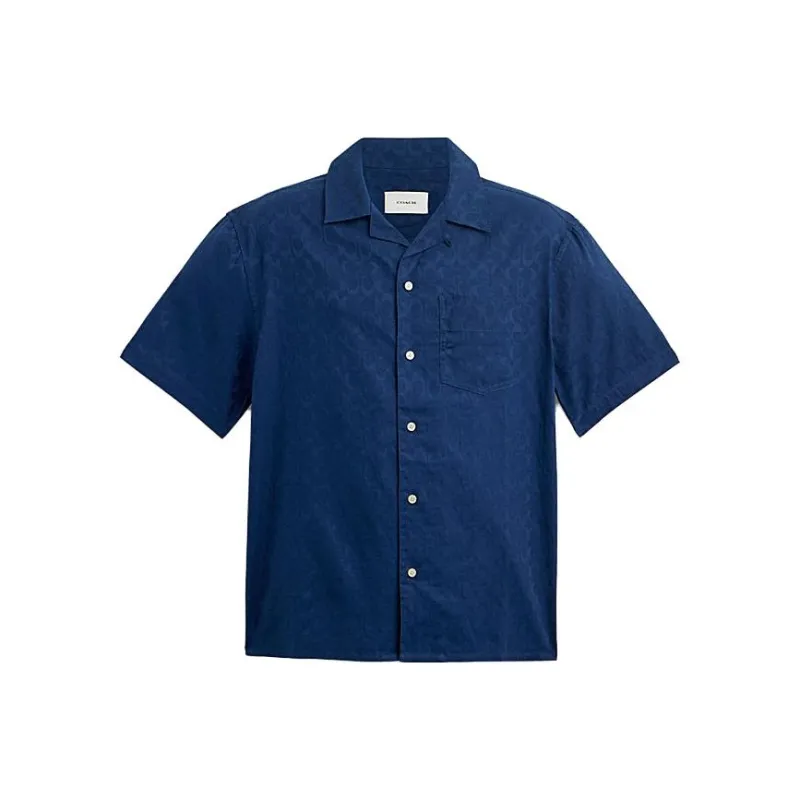 COACH Shirts Men Navy Blue-0