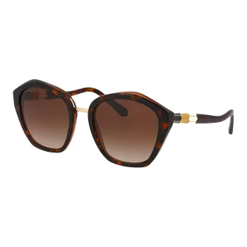 BVLGARI Plastic Irregular Shape Sunglasses Women's Tortoiseshell