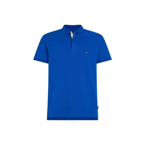 Tommy Hilfiger Logo Flag Short Sleeves Polo T Shirt Polo Shirt Men's Blue