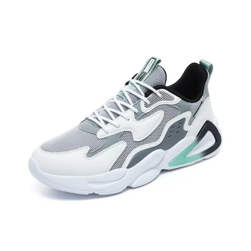 JSWEI Cushioning, Slip Resistant, And Abrasion Resistant Low Top Chunky Sneakers Men's