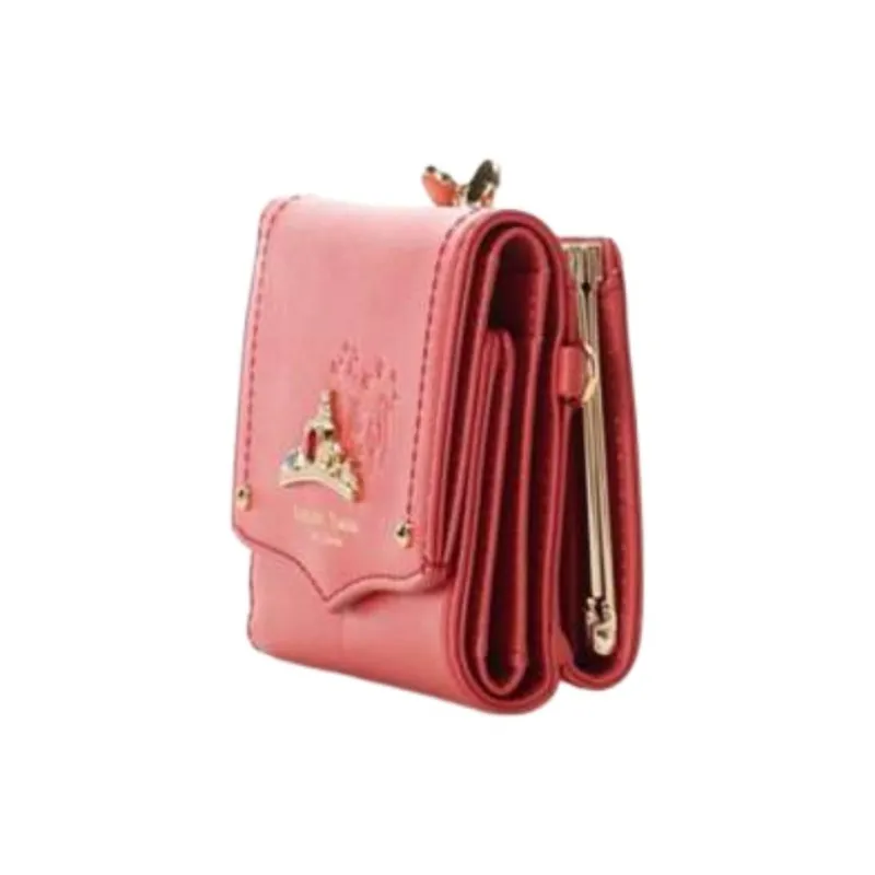 Disney Cow Leather Wallet Women's Red-1