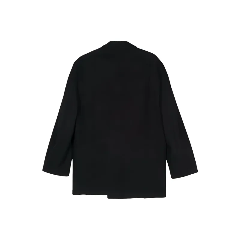Lemaire Short Maxi Double Breasted Coat 'Black'-1
