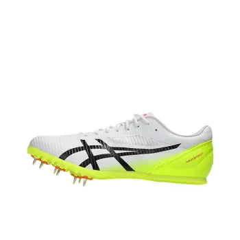Asics Slip Resistant And Abrasion Resistant Functionality White Green Sprint Track And Field Shoes Men's Low Top