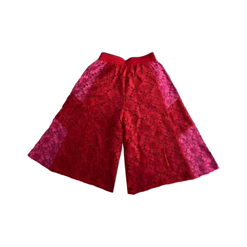 GUCCI Floral Lace Shorts Live Red-1