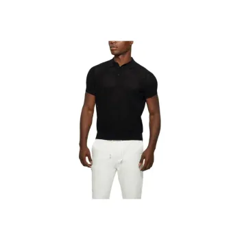 GUESS Eco Lenny Open-Stitch Polo Polo Shirt Men's Black