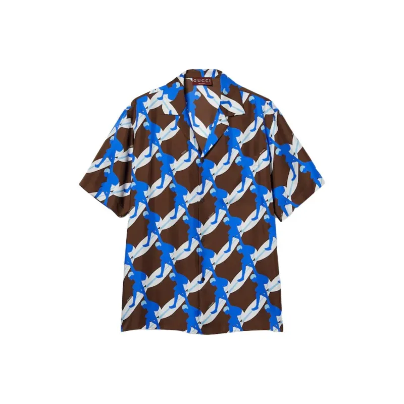 GUCCI Shirts Men Brown-0