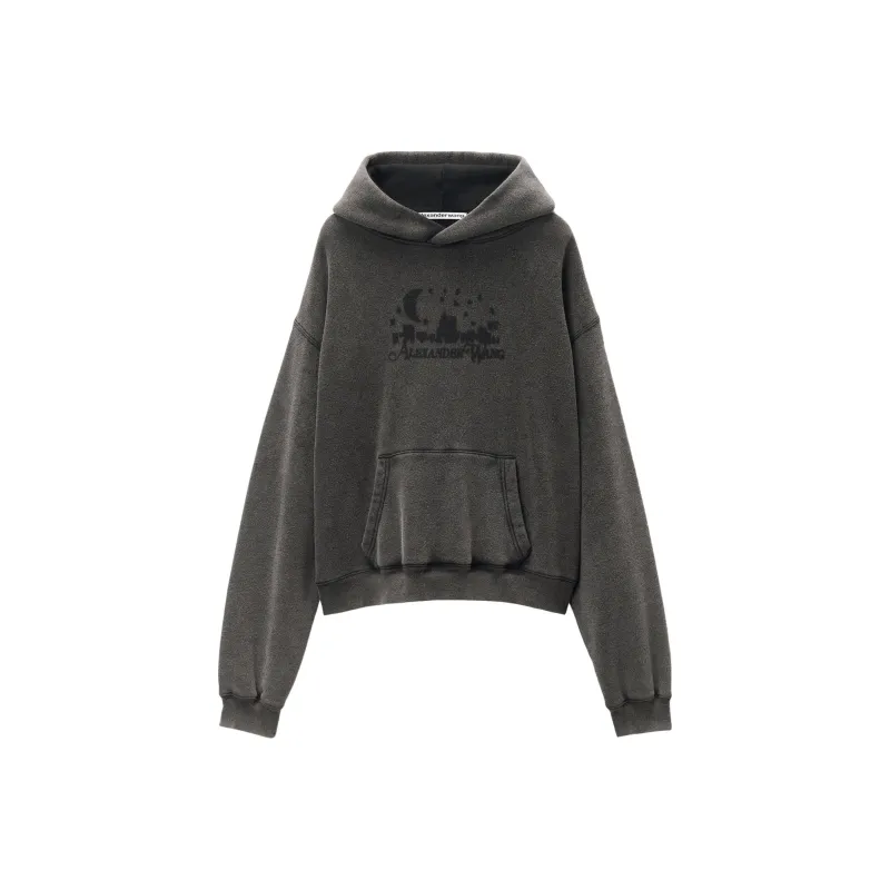 Alexander Wang Distressed Skyline Logo Graphic Hoodie-0