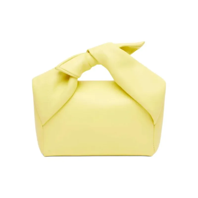 JW Anderson Full Grain Lambskin One Shoulder Handbag Medium Size Women's Lemon-3