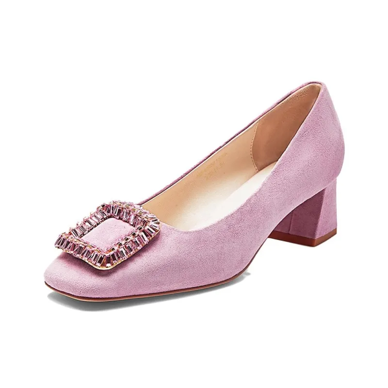 NINE WEST Chunky Heel High Heels 4.9cm Women's Pink-1