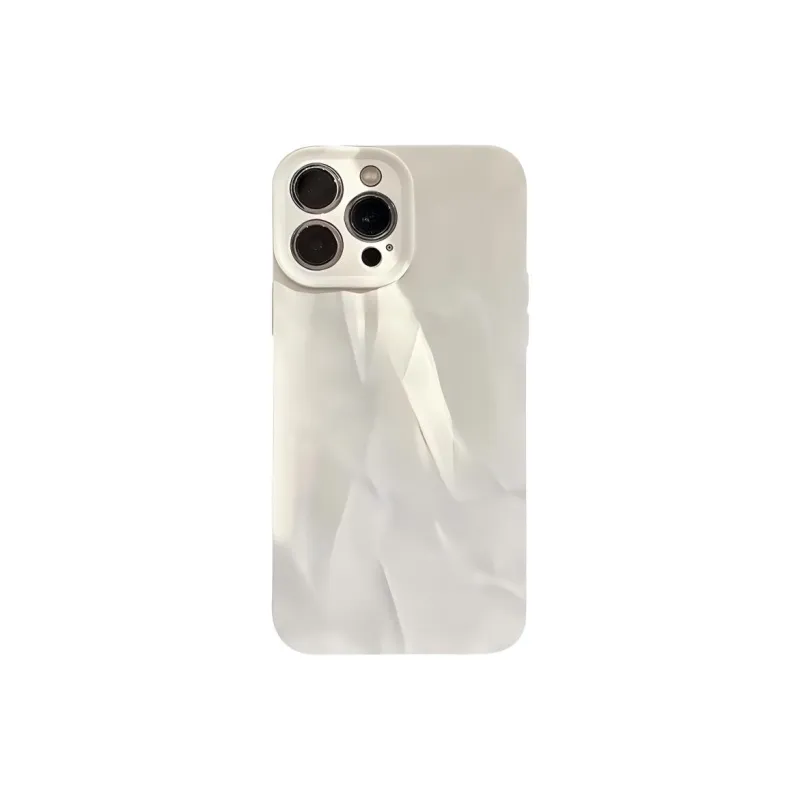 Wei Xin Acrylic Material Solid Color Pleated Phone Cases Compatible With IPhone 16/15 Pro Max/Apple 13/14 Pro/Max-1