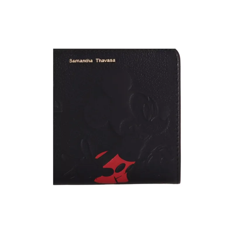 Disney Cow Leather Wallet Women's Black-6