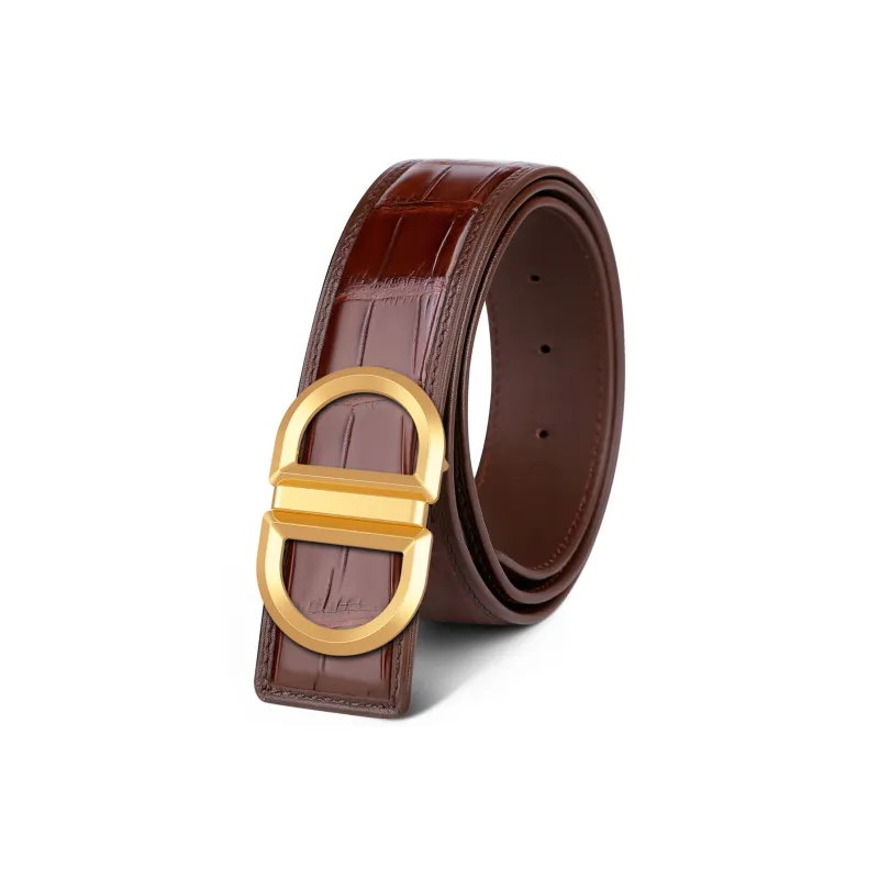 CATELLES Crocodile Leather Belts Men's 3.5cm-6