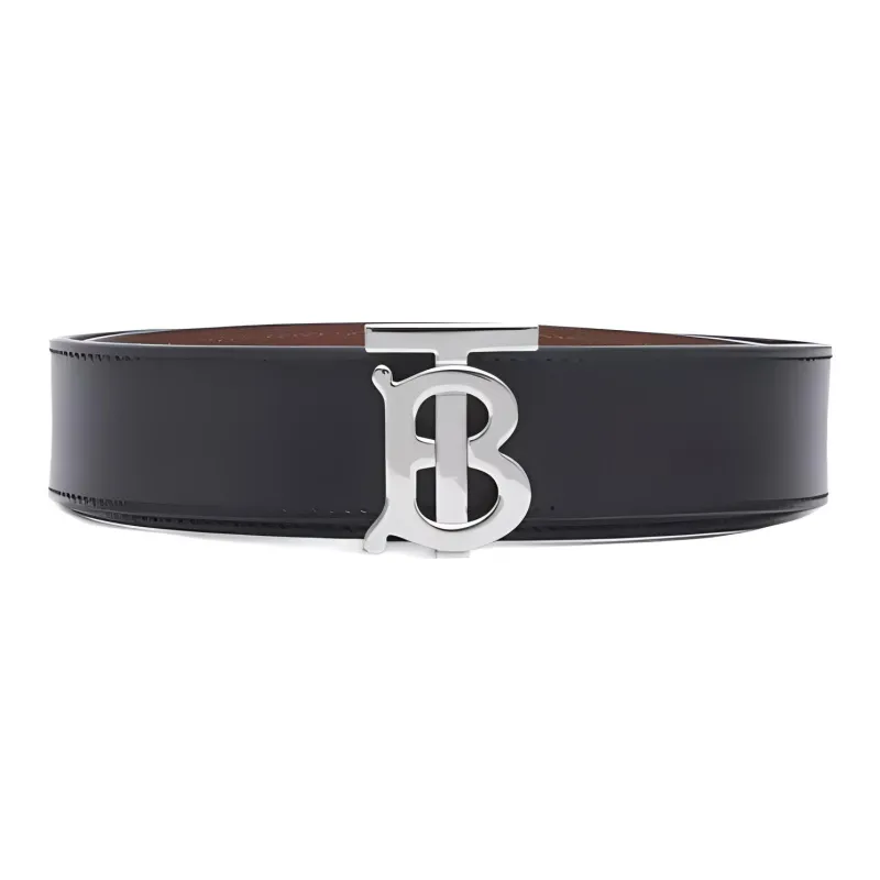 Burberry Monogram-buckle Reversible Leather Belt-1