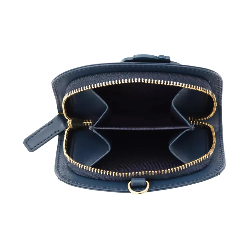 Disney Cow Leather Coin Purse Women's Light Blue & Dark Blue-3