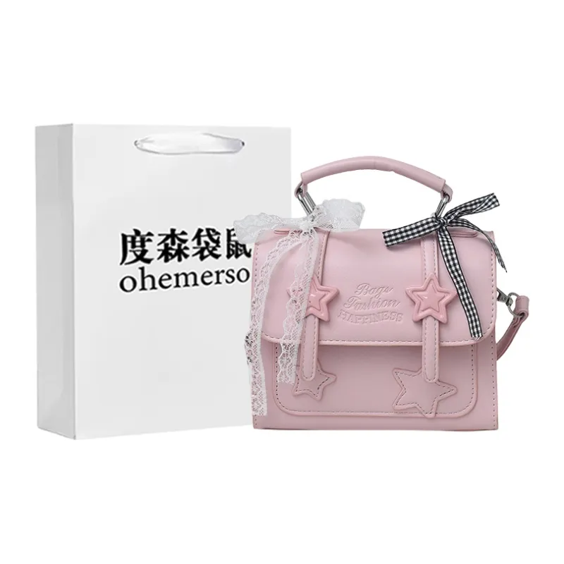 Dusen Kangaroo PU Handbag Women's White/Green/Purple/Pink/Black-19