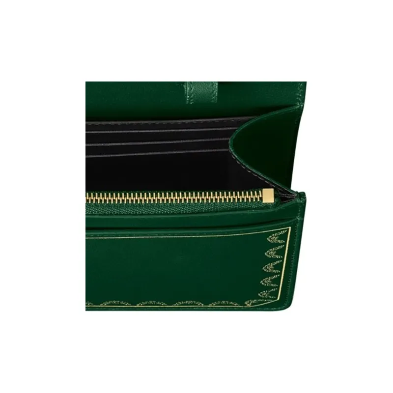 CARTIER GUIRLANDE Calfskin Shoulder Bag Crossbody Bag Women's Green-3