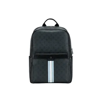 Hush Puppies Synthetic Leather With Cow Leather Backpack Men's Black
