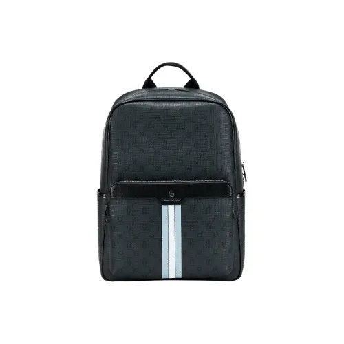 Hush Puppies Synthetic Leather With Cow Leather Backpack Men's Black